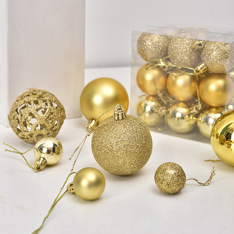 100PCS Christmas Ball Gift Box Set – Electroplated Hollow Plastic Balls for Elegant Holiday Decorations (3/4/6cm)