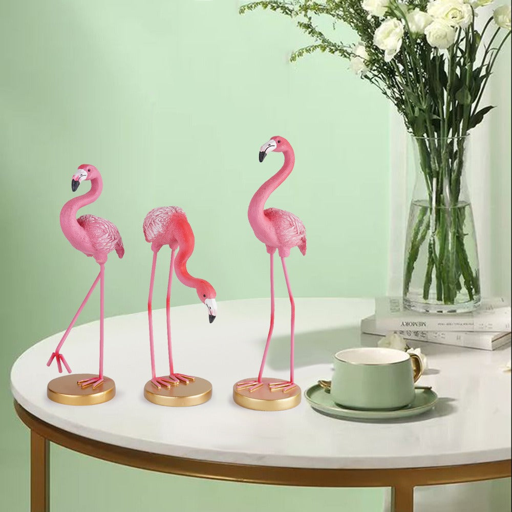 Minimalist Flamingo Resin Home Decor – Modern Light Luxury Ornament for Living Room & Office