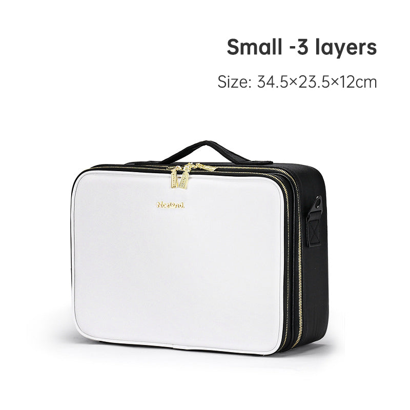 PU Portable Zipper Pouch Leather Makeup Organizer – Waterproof Zipper Pouch with Handle for Travel & Daily Use