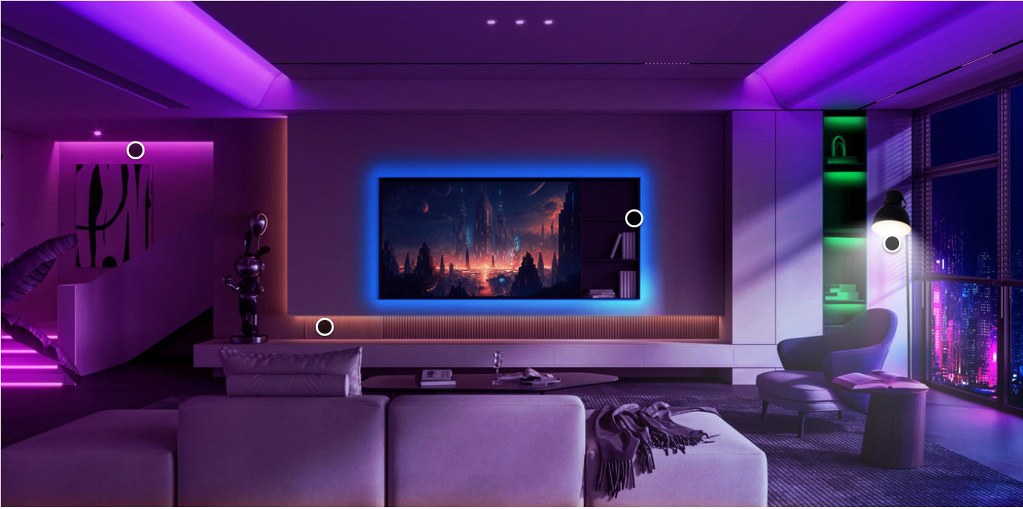 LED Light Strip Bluetooth Sync TV Background Ambient Light with Camera Color Matching – Smart Mood Lighting