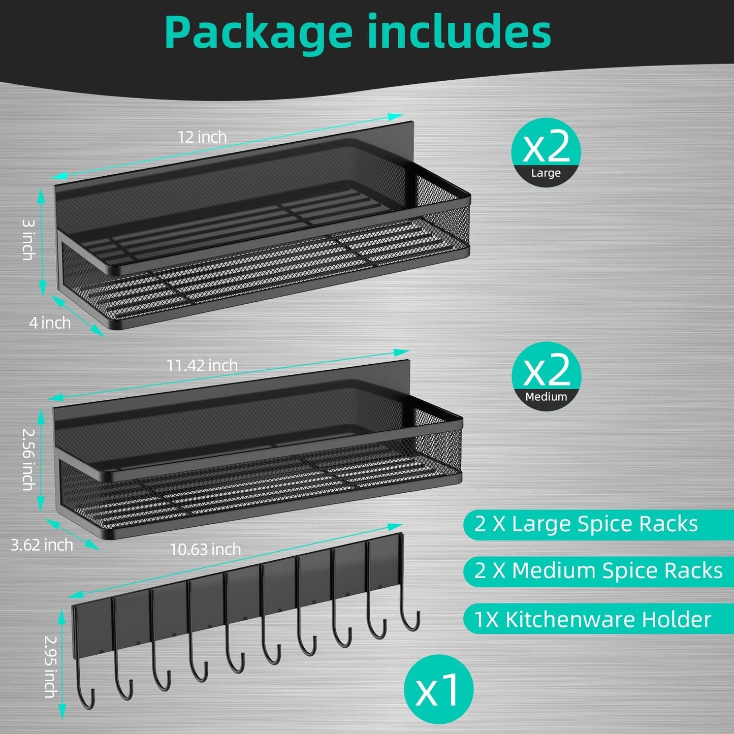 Magnetic Fridge Organizer Rack – Moveable Seasoning Shelf Spice Rack for Refrigerator