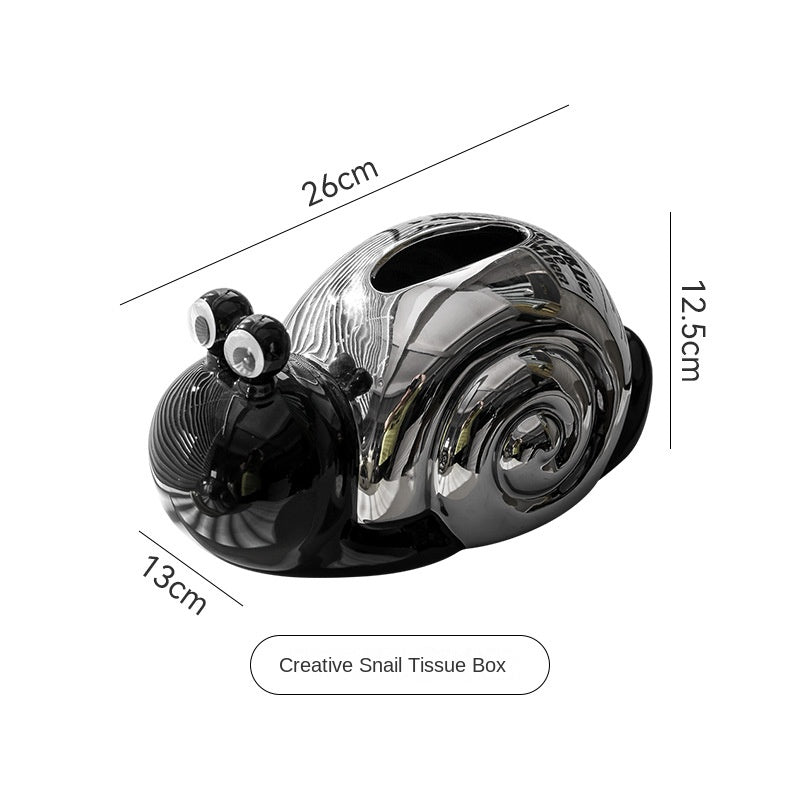 Creative Kitchen Desktop Tissue Box – Cute Cartoon Snail Ceramic Living Room & Dining Table Tissue Box