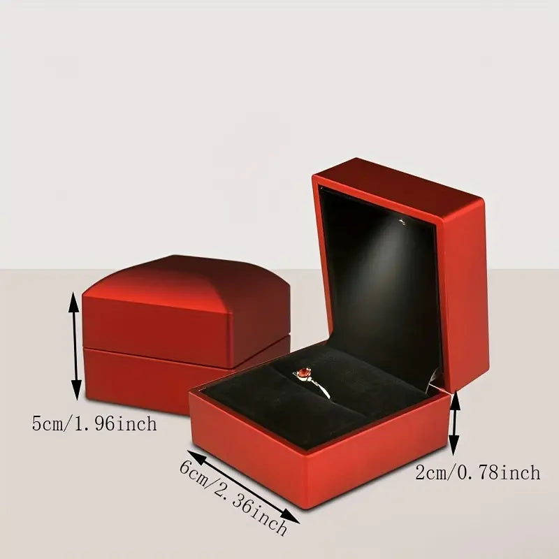 Elegant LED Light Ring Box – Luxury Engagement & Wedding Jewelry Gift Case