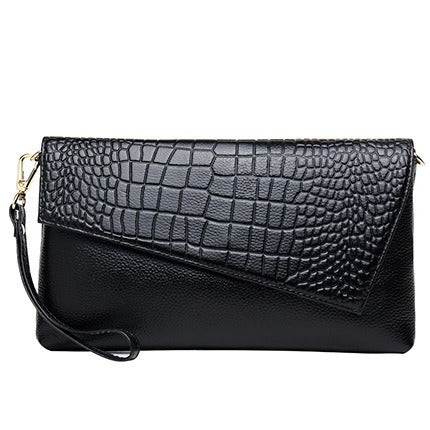 Genuine Leather Crossbody Bag for Women – Litchi Grain Cowhide Shoulder & Clutch Bag, Large Capacity & Stylish