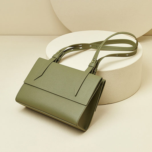 Genuine Leather Grain Shoulder Bag – Senior Sense of Fashion Tote & Niche Design Women’s Handbag