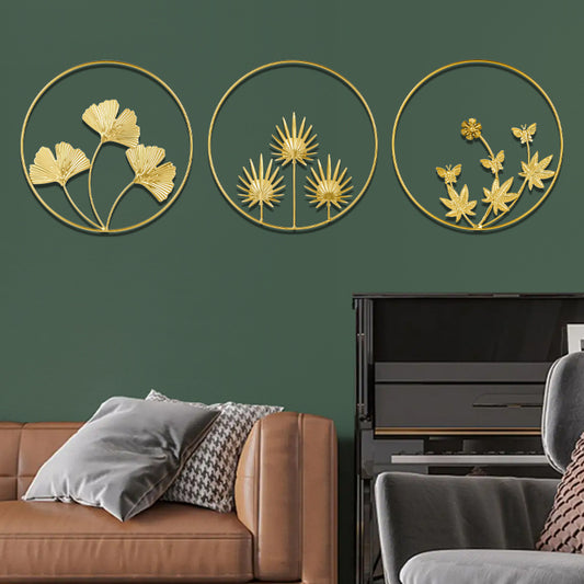 Nordic Style Luxury Metal Wall Hanging – Creative Wall Art for Living Room & Bedroom