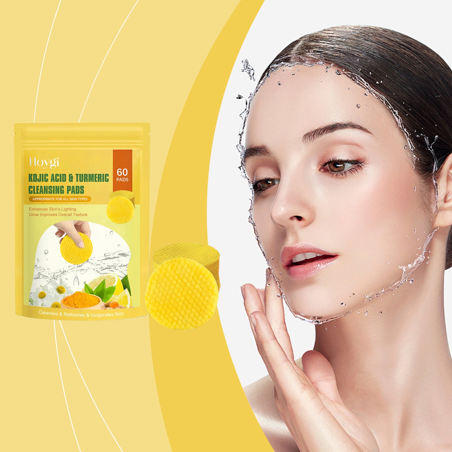 Turmeric Acid Cleansing Pad – Gentle Exfoliating & Hydrating Face Care for Smooth Radiant Skin