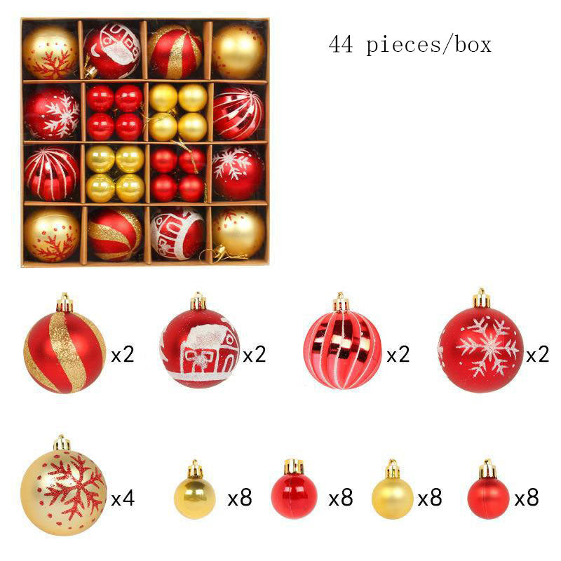 Christmas Ball Gift Set – Creative Painted Red & White Plastic Hanging Tree Decoration Ornaments