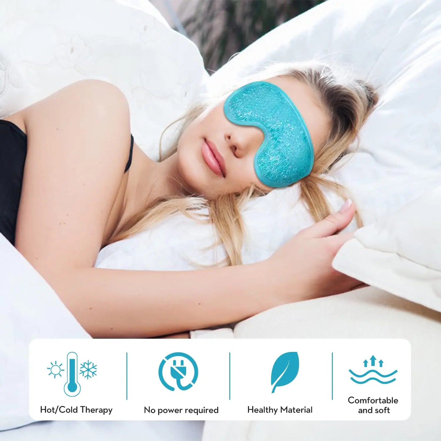 Cooling Gel Eye Mask – Reusable Hot & Cold Pack for Puffiness, Dark Circles & Eye Care
