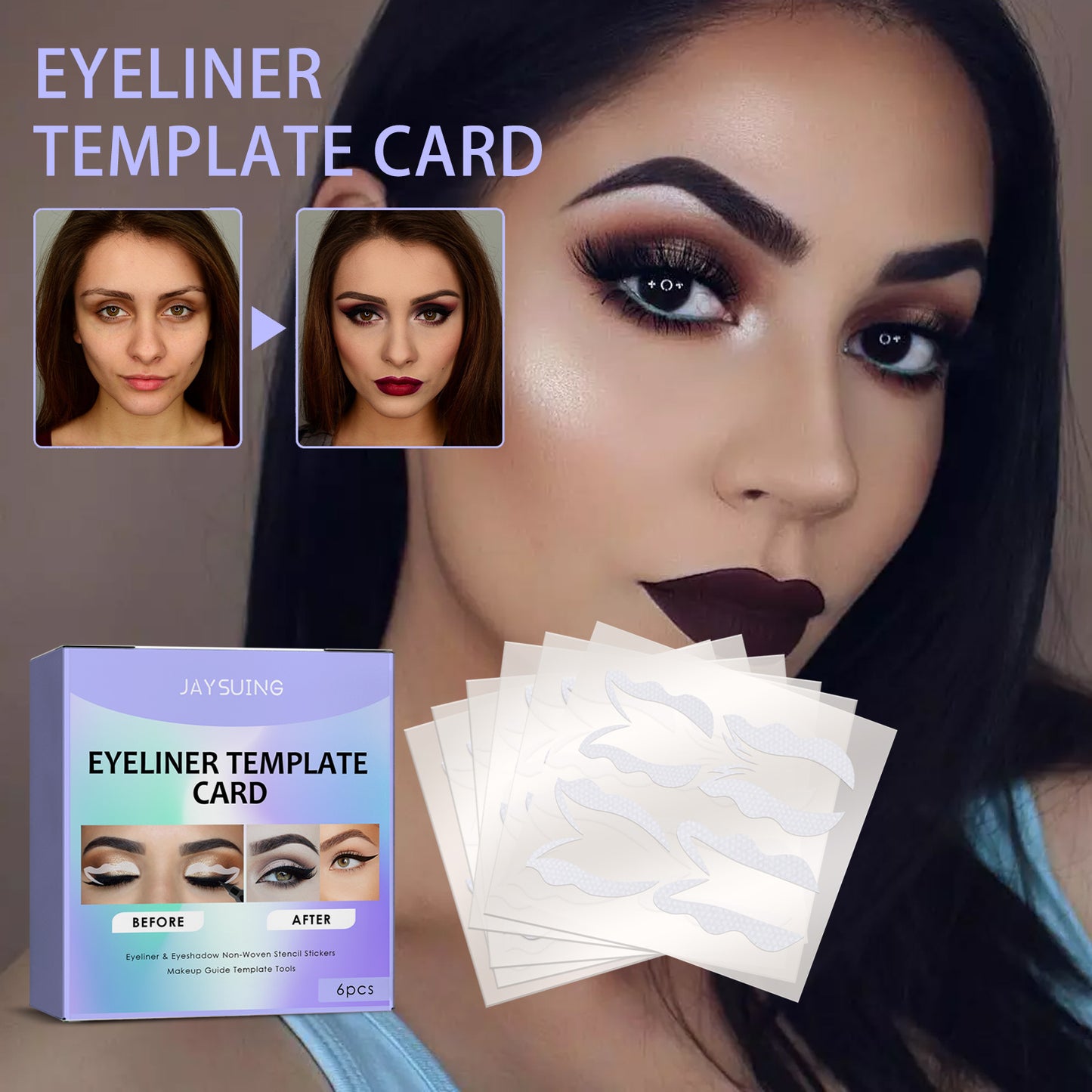Beginner Eyeliner Assist Template – Quick Eye Makeup Tool for Perfect Winged Liner - Lazy Beauty Essential - Easy Eyeliner Guide for Flawless Eye Makeup
