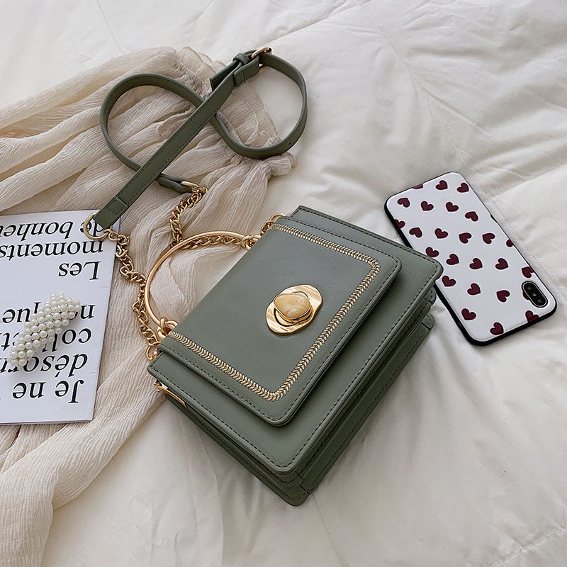 Leather Mini Crossbody Bags for Women – Summer Shoulder Bag with Short Handle & Phone Purse