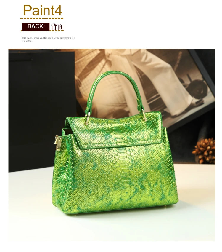 Luxury Fashion Women’s Bag – Small Laser-Cut Genuine Leather Handbag, Shoulder & Crossbody Mom Bag