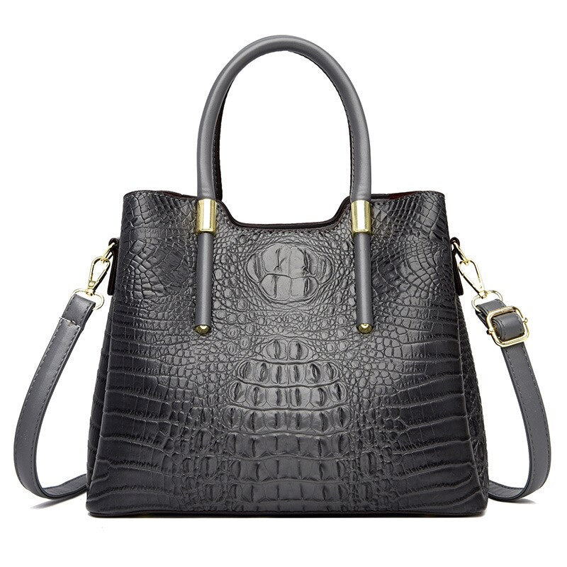 Fashion Alligator Women Handbags – Designer Crocodile PU Leather Large Tote & Luxury Crossbody Bag