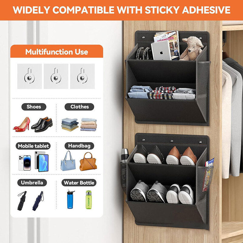 RV Shoe Storage (Adhesive) Over-Door Rack with Deep Pockets – Motorhome & Camper Organizer