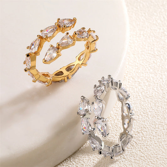 New trendy design niche index finger ring, fashionable personality, high-end feeling, adjustable opening ring