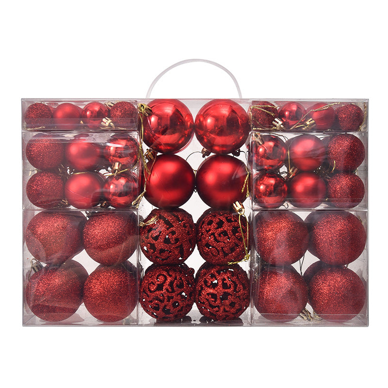 100PCS Christmas Ball Gift Box Set – Electroplated Hollow Plastic Balls for Elegant Holiday Decorations (3/4/6cm)