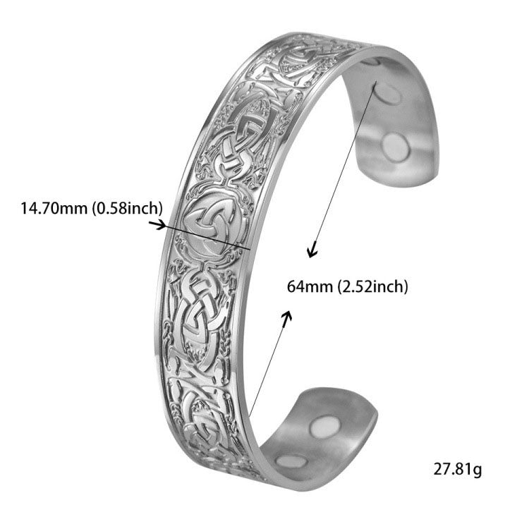 Odin Triangle Knot Stainless Steel Bracelet – Vintage Black Magnet Men’s Trendy Jewelry