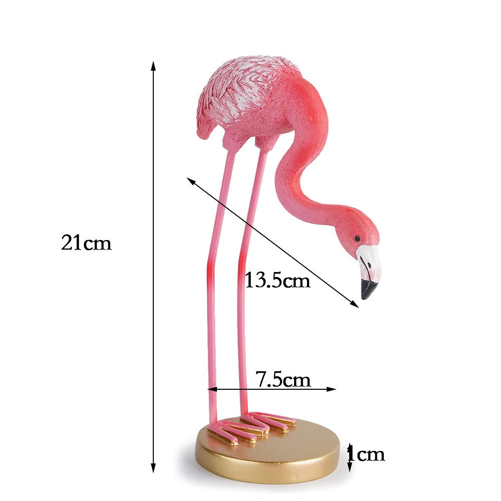 Minimalist Flamingo Resin Home Decor – Modern Light Luxury Ornament for Living Room & Office