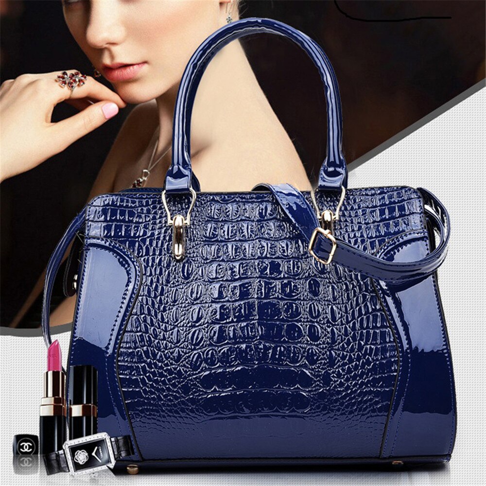Fashion Crocodile Pattern Ladies Handbag – High Quality Leather Shoulder Messenger Travel Bag