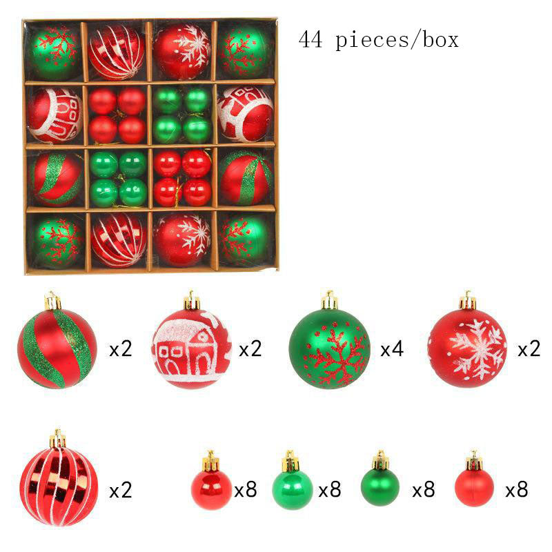 Christmas Ball Gift Set – Creative Painted Red & White Plastic Hanging Tree Decoration Ornaments