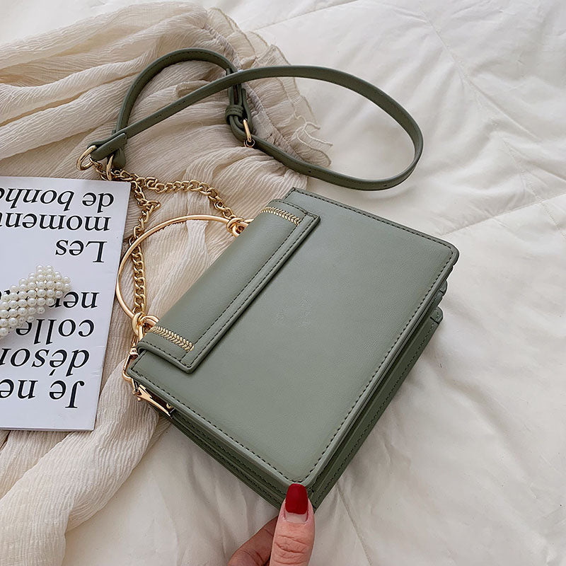 Leather Mini Crossbody Bags for Women – Summer Shoulder Bag with Short Handle & Phone Purse