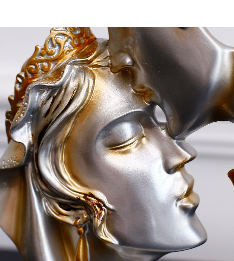 Abstract Art Couple Decoration – Living Room, Wine Cabinet & Study Figure Sculpture Handicrafts