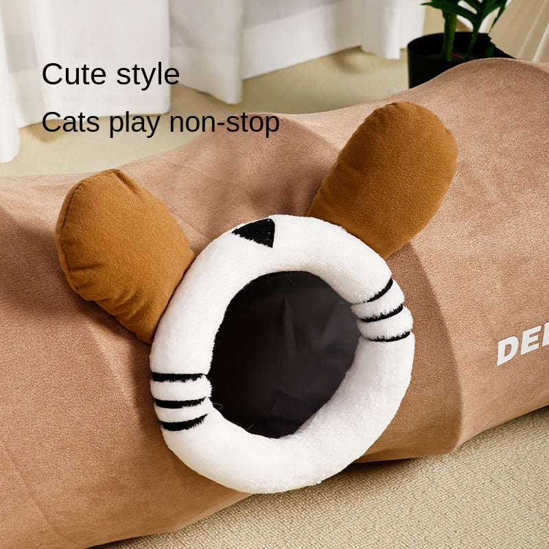 Cat Rolling Cage Toy Tunnel – Hide-and-Seek Straight Tunnel Cat Bed & Play Tube