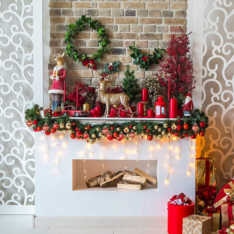 50 Pcs Gold Red Hanging Christmas Tree Ball Ornaments – 2025/2026 Home Holiday Decorations & New Year Gifts