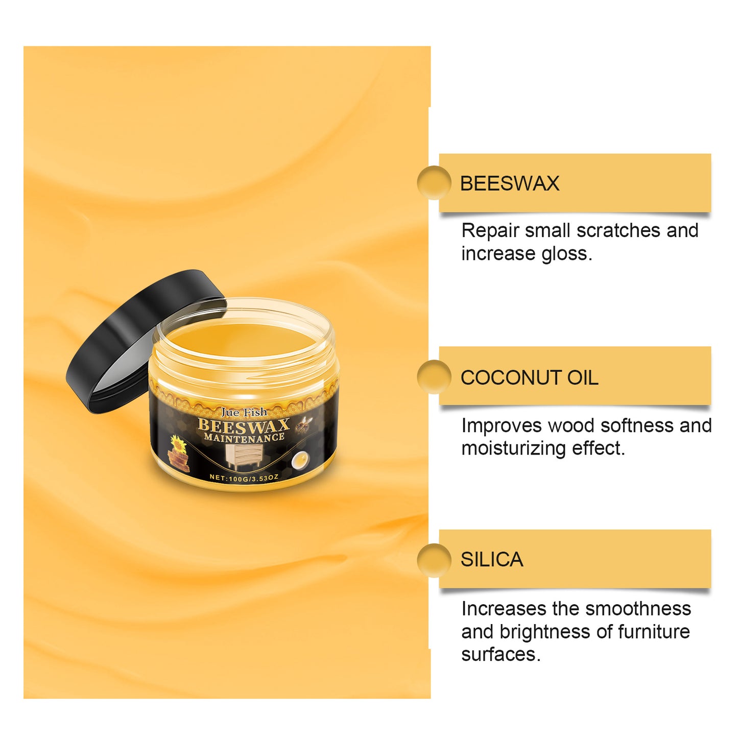 Beeswax Furniture Polishing Paste – Multi-Purpose Home Cleaning & Maintenance Furniture Care Polish