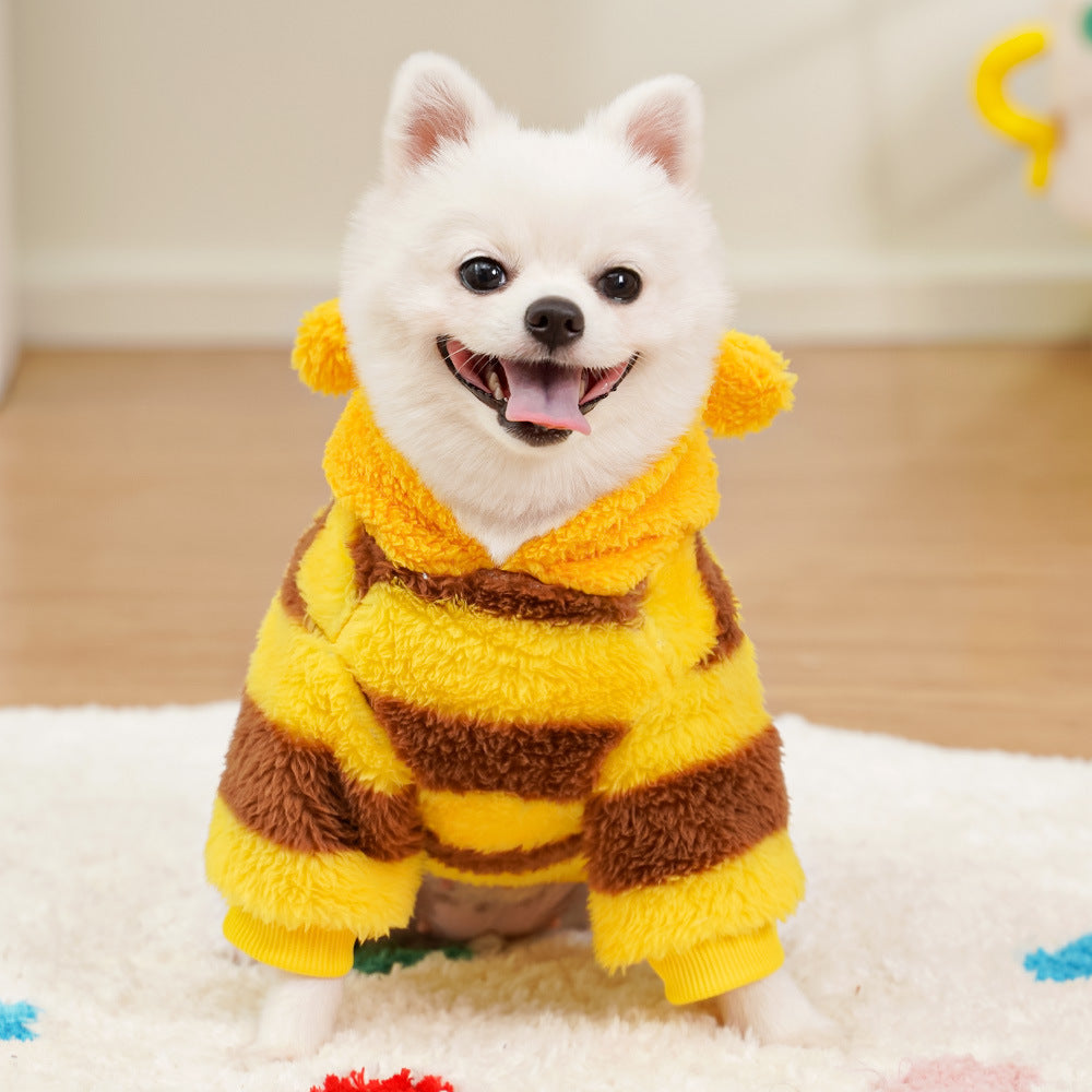 Pet Clothes Dog & Cat Transformation Outfit – Bee Fighting Cat Plush Toy Costume