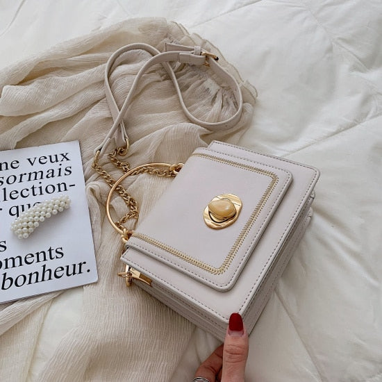 Leather Mini Crossbody Bags for Women – Summer Shoulder Bag with Short Handle & Phone Purse