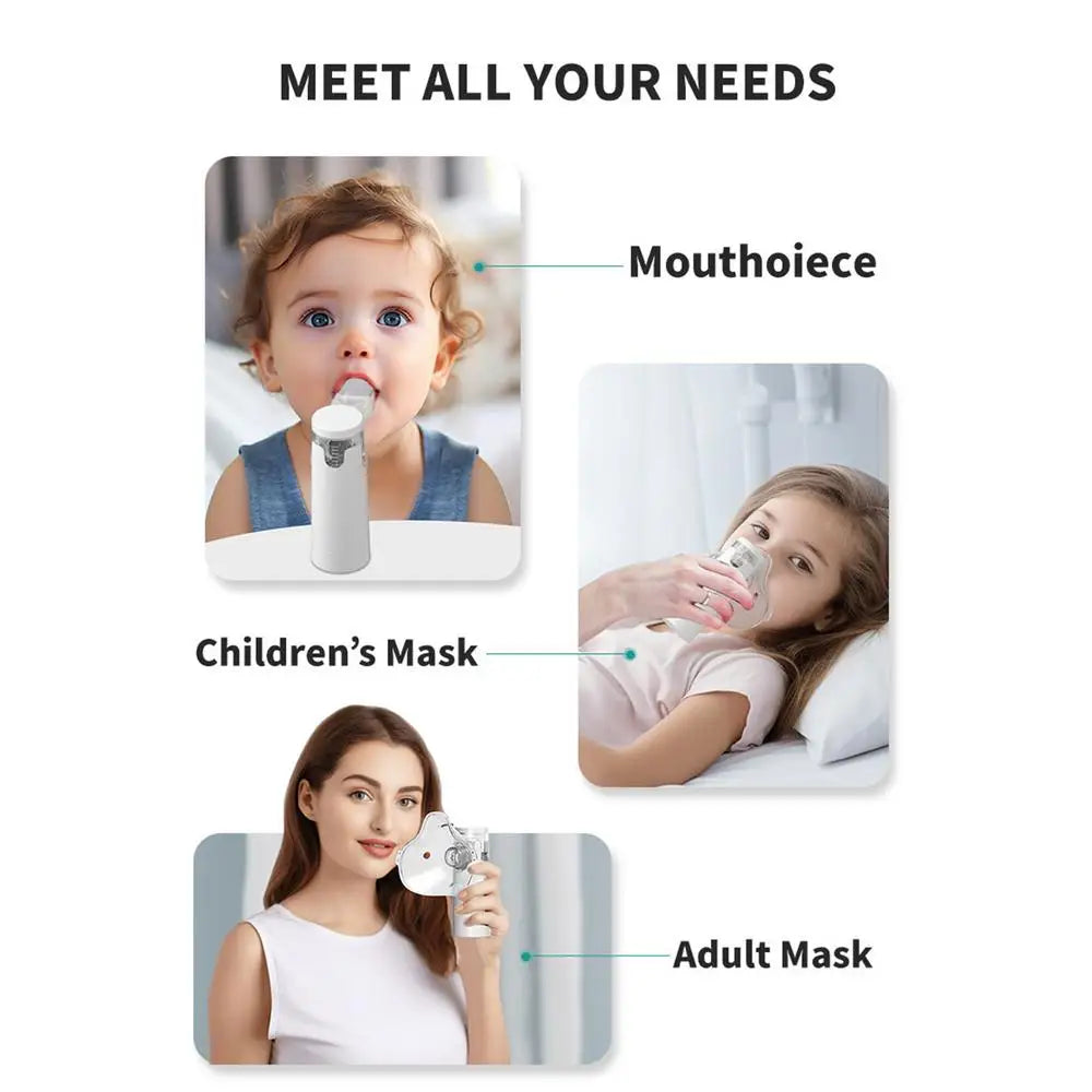 Portable Nebulizer – Silent Mesh Handheld Inhaler for Kids & Adults Asthma Relief