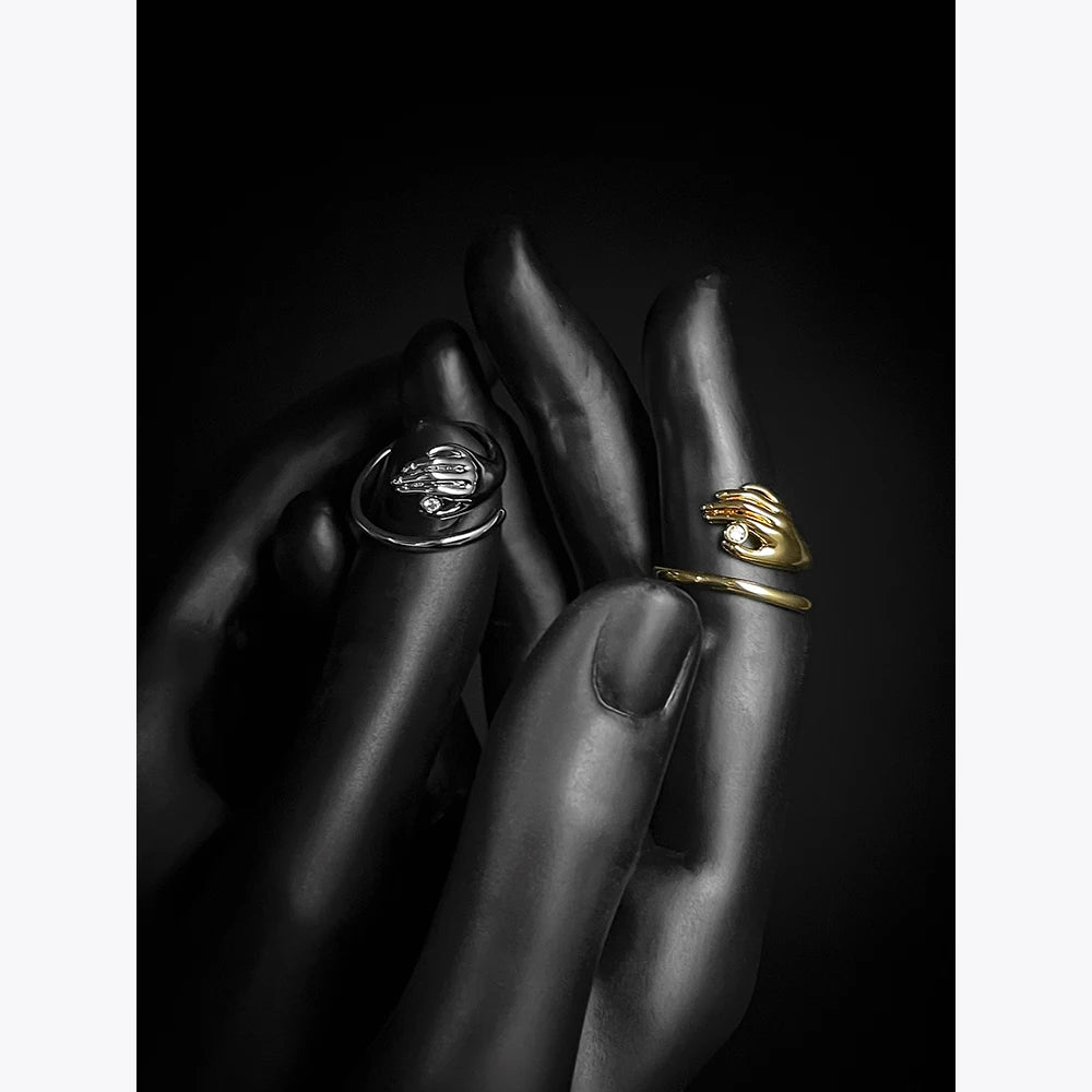 Adjustable Finger Rings – Gold Color Zircon Rings for Women, Party & Wedding Fashion Jewelry