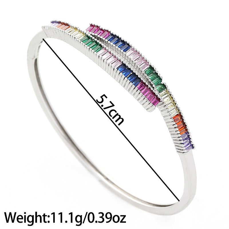 Gold Electroplated Copper Zircon Bracelet – Luxury Fashion Commuter Handpiece Jewelry