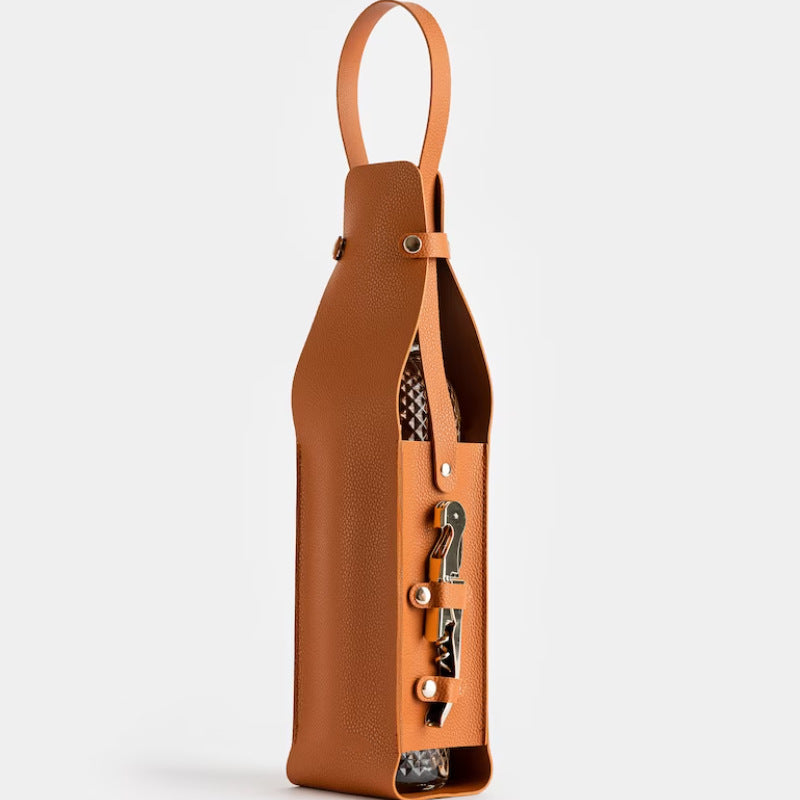 Wine Tote Bag with Leather – Portable Wine & Champagne Carrier for Picnics