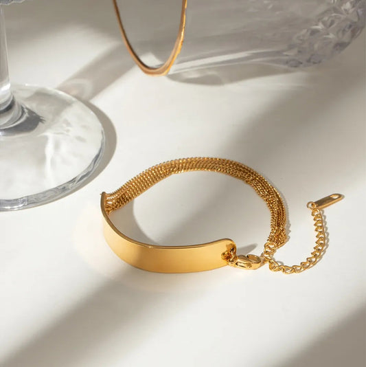 18K Gold-Plated Stainless Steel Bracelet – Luxury Fashion Jewelry for Women & Men