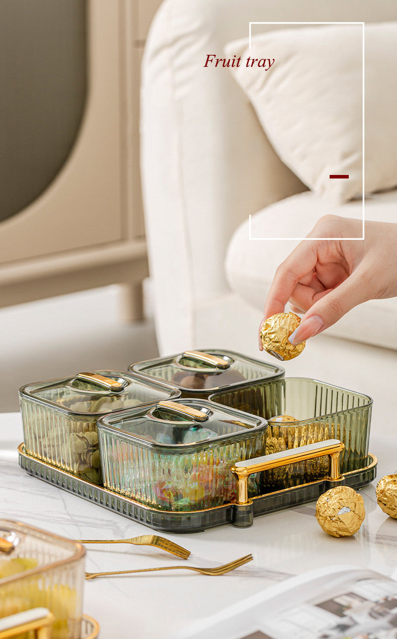 Transparent Fruit Tray – Candy Tray & Nut Dried Fruit Storage Box for Kitchen Organization