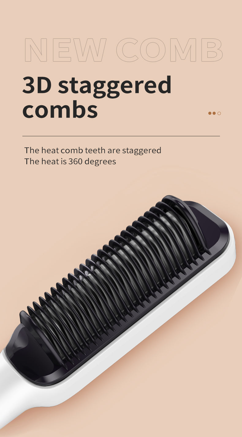 Electric Hair Straightener – LCD Dual-Purpose Negative Ion Hair Comb & Curling Stick for Home & Salon