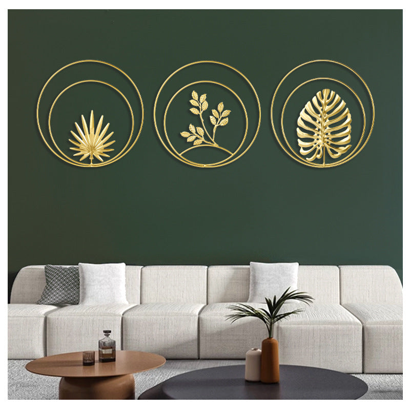Nordic Style Luxury Metal Wall Hanging – Creative Wall Art for Living Room & Bedroom