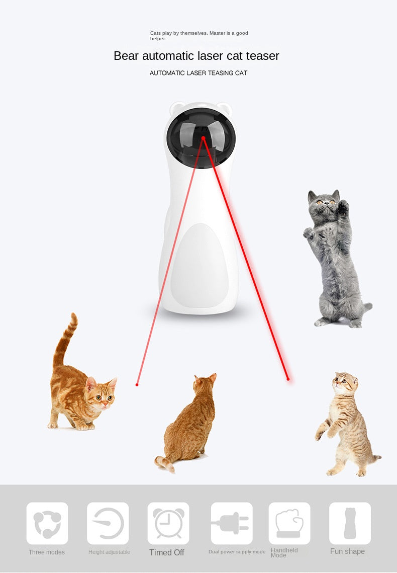Automatic Cat Laser Toy – Dual Power LED Laser Wand Pet Toy with Timer