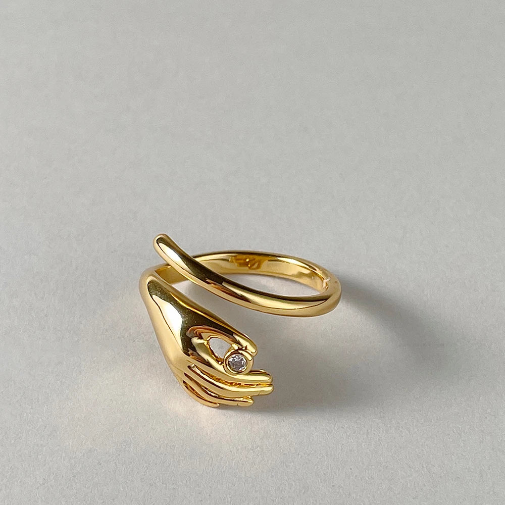 Adjustable Finger Rings – Gold Color Zircon Rings for Women, Party & Wedding Fashion Jewelry