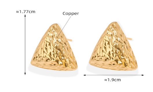 Gold-Plated Geometric Stud Earrings – Minimalist Luxury Jewelry for Women