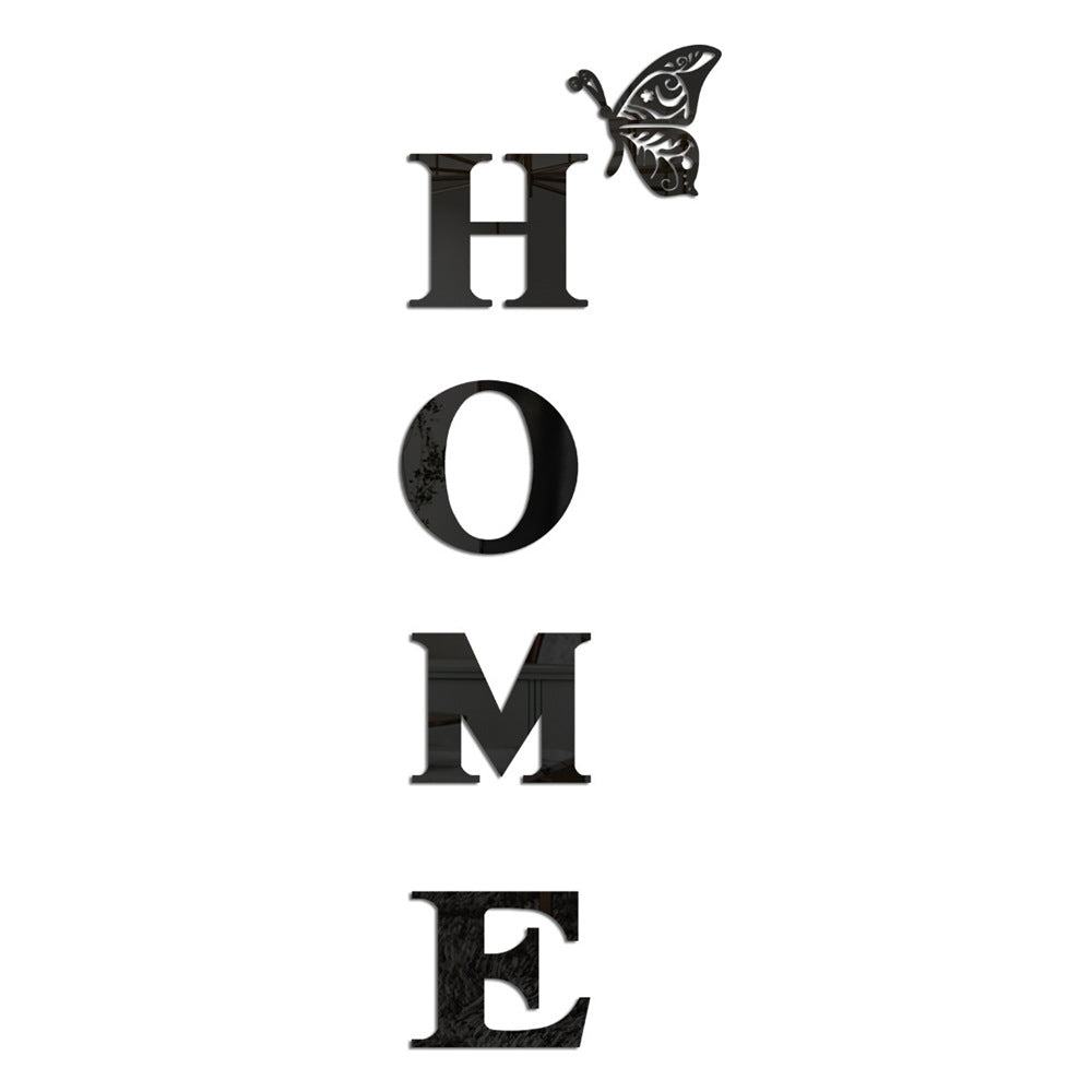 Butterfly Acrylic Mirror Wall Stickers – DIY Home Background Wall Decor Letters for Porch & Living Room