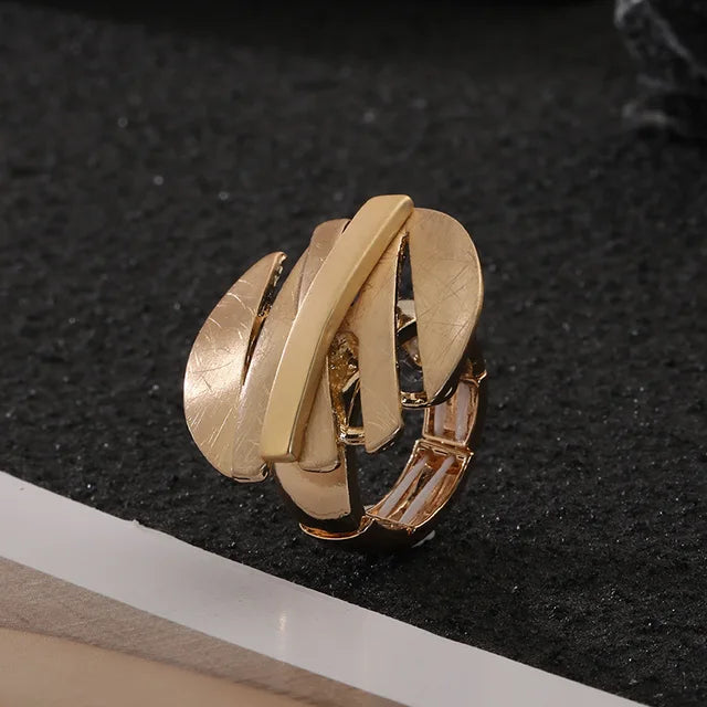Irregular Chunky Gold Silver Color Rings for Women Men – Adjustable Fashion Jewelry, Trendy & Unique