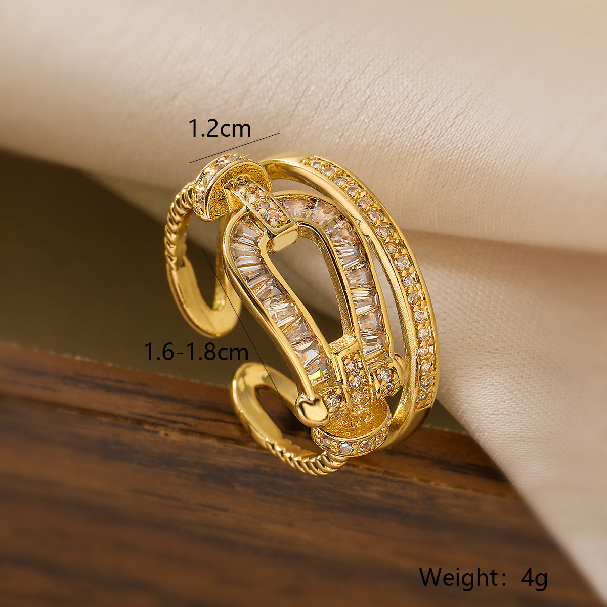 European and American Luxury High-End Ring for Women – Niche Geometric Adjustable Open Ring