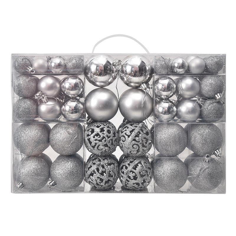 100PCS Christmas Ball Gift Box Set – Electroplated Hollow Plastic Balls for Elegant Holiday Decorations (3/4/6cm)