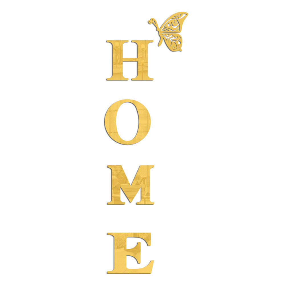Butterfly Acrylic Mirror Wall Stickers – DIY Home Background Wall Decor Letters for Porch & Living Room