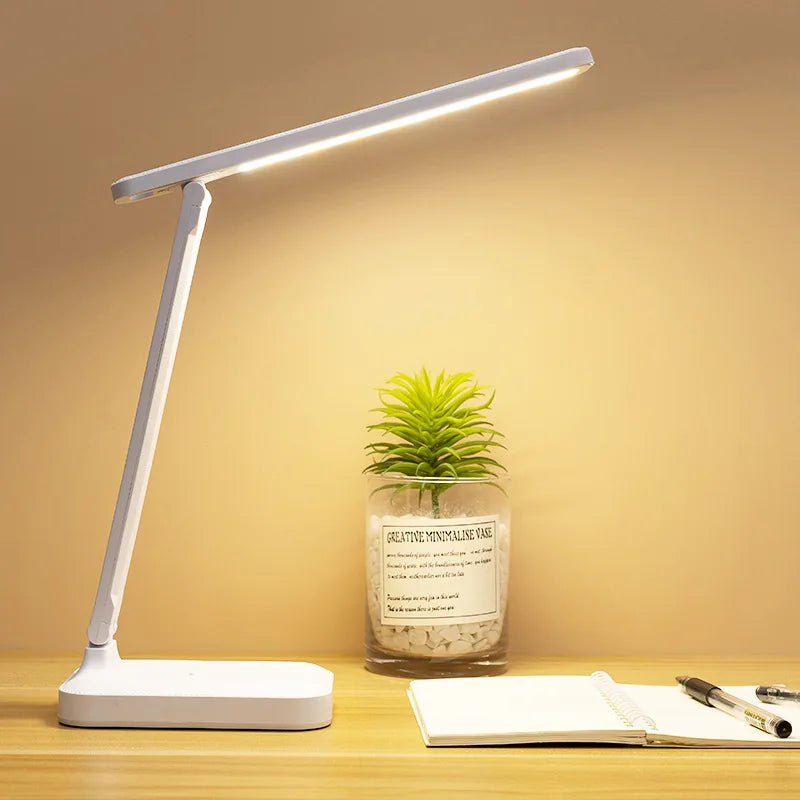 Eye Protection LED Desk Lamp – Touch Dimming, Color Adjustable, USB Charging Bedside Reading Lamp