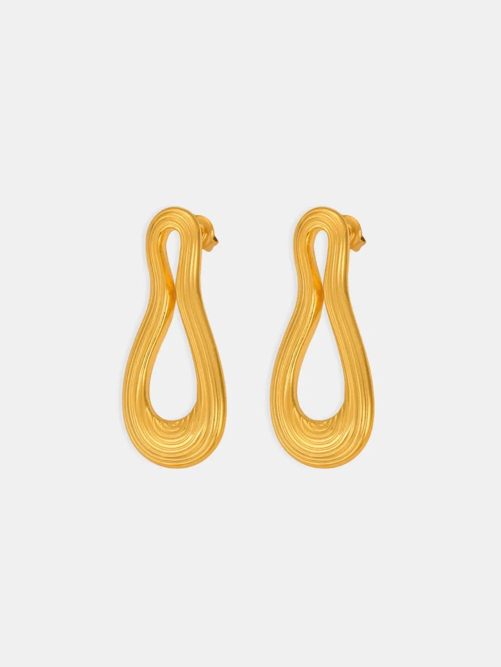 18K Gold-Plated Titanium Steel Geometric Shape Earrings – Modern Luxury Jewelry for Women