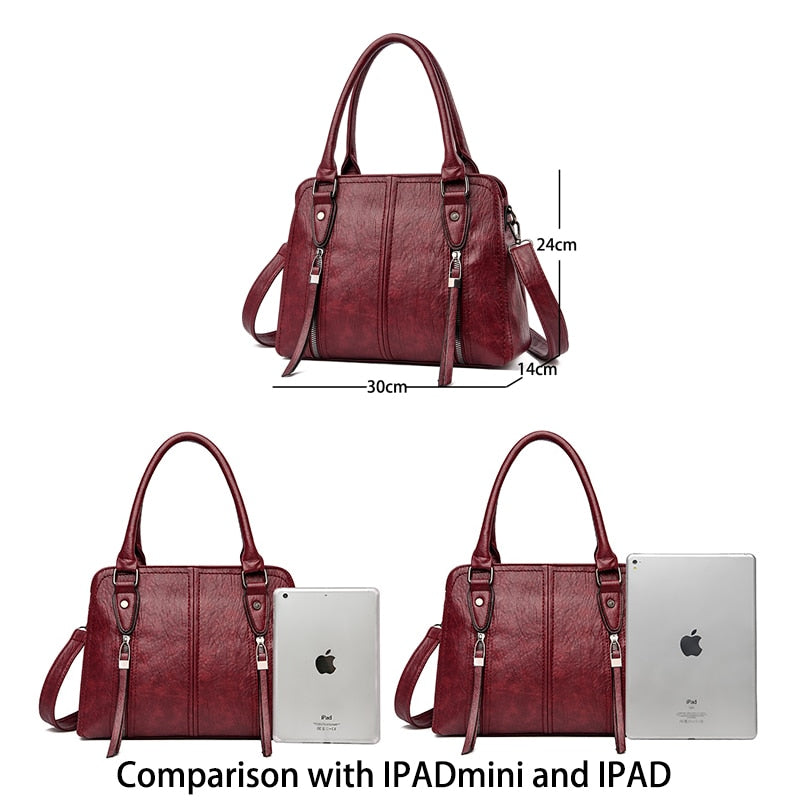 New Retro Fashion High Quality Leather Women’s Handbags – Large Capacity Casual Messenger Bag